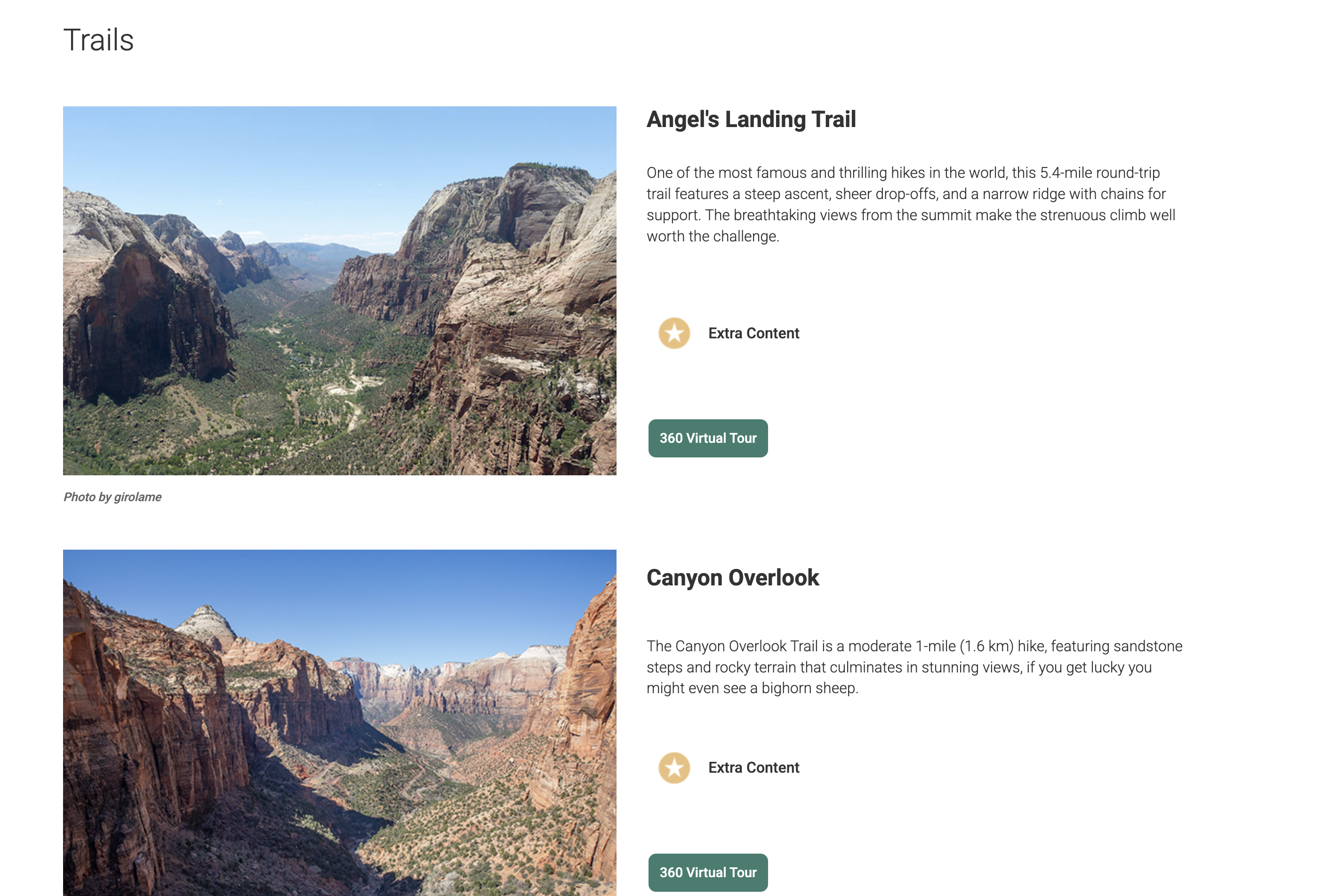Utah National Parks site preview